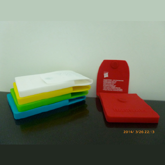 Silicone foldable train ticket / coin / name card bag 1-C imprint colors