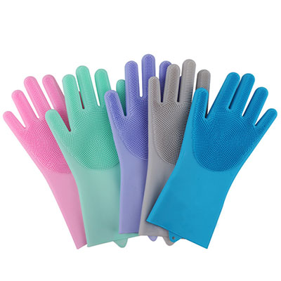 PC-801229030 Silicone washing glove in color finished