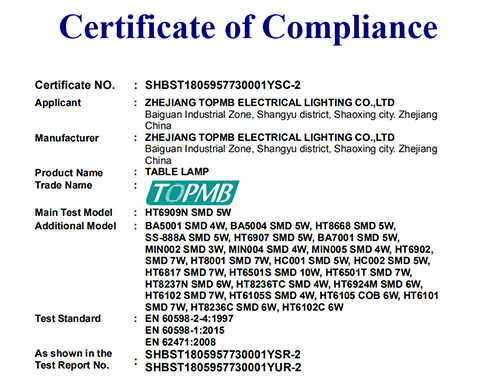 Certificate of compliance